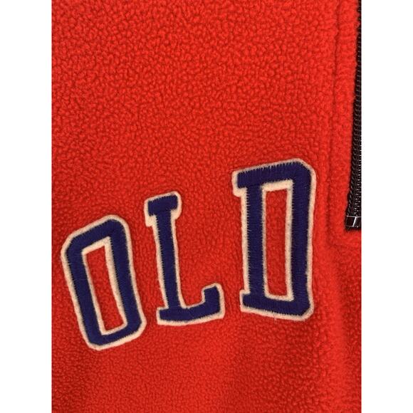 Old Navy Y2K Fleece 1/4 Zip Fleece Red Blue 2010's Spell Out Embroidered S - Picture 4 of 11